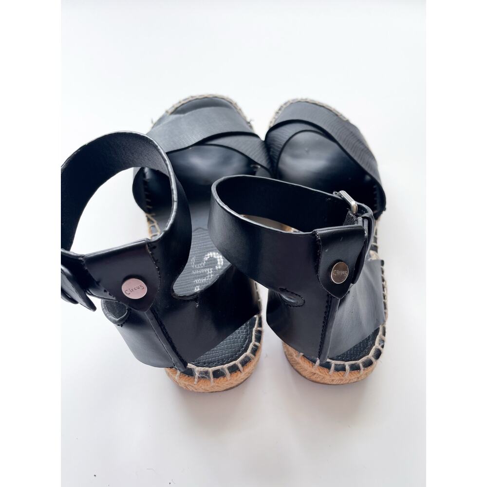 Circus by Sam Edelman Black Leather Espadrille Sandals Size Women's 9 - Picture 2 of 6